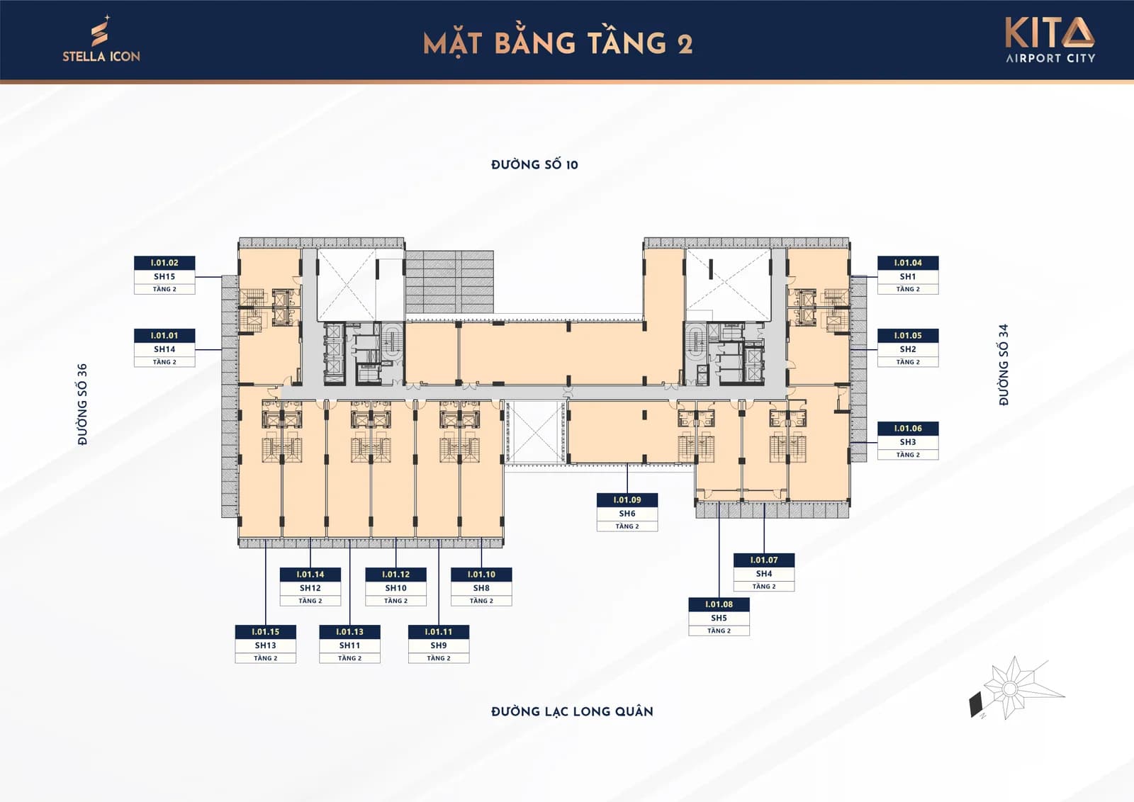 Mặt bằng Tầng 2 dự án Stella Icon Cần Thơ
