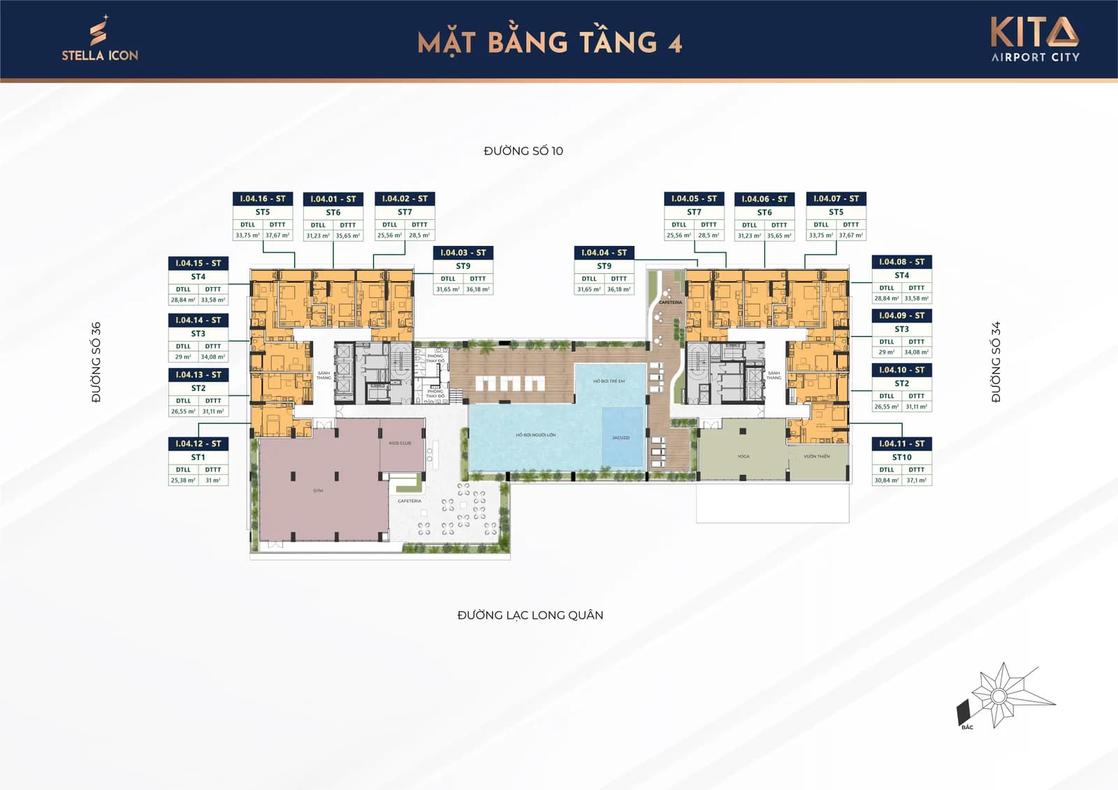 Mặt bằng Tầng 4 dự án Stella Icon Cần Thơ