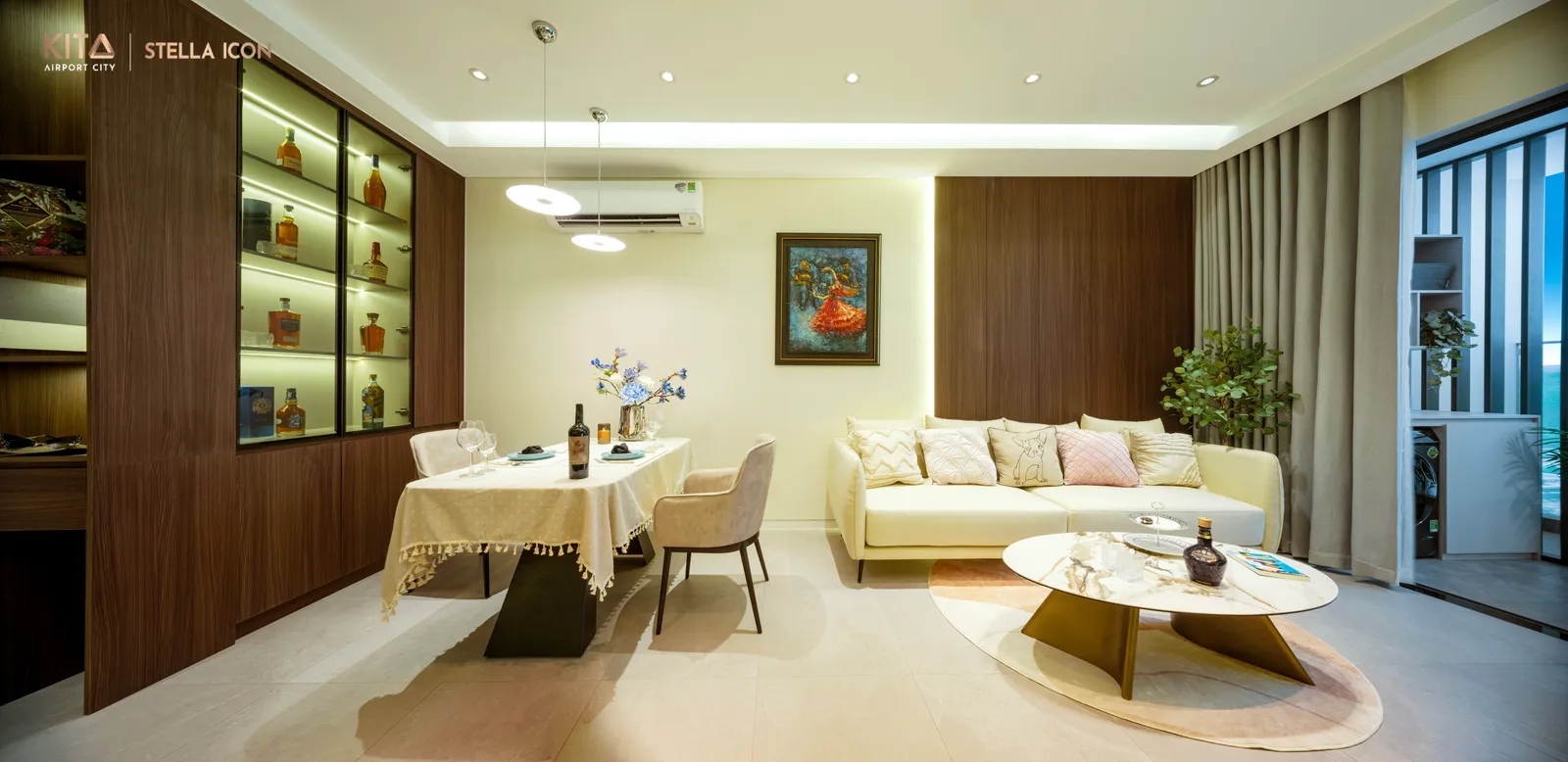 Căn hộ mẫu 1 phòng ngủ Stella Icon — ảnh panorama thực tế