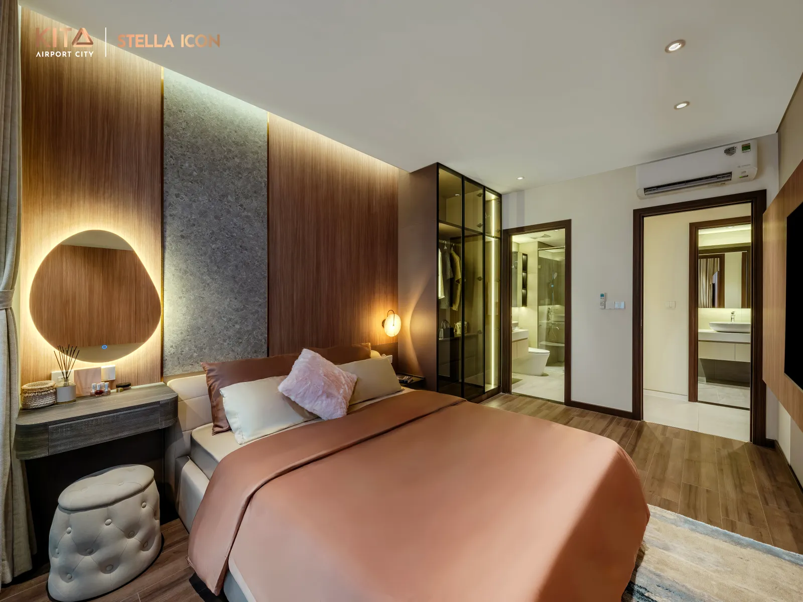 Phòng khách căn hộ mẫu 2 phòng ngủ Stella Icon